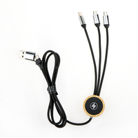 Câble de charge et de données multifonctionnel promotionnel en nylon tressé 3-en-1 à double entrée USB Type C de 1,2 m avec logo LED pour plusieurs appareils