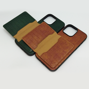 Funda para <span class=keywords><strong>iPhone</strong></span> con Ranuras para Tarjetas, Diseño de Piel de Cocodrilo, Función de Soporte, Disponible para Varios Modelos - Product Image 4