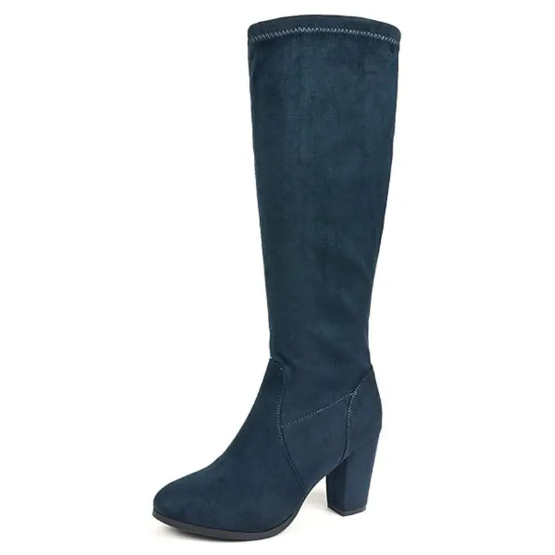 Botas de nieve cálidas para mujer de invierno hasta la rodilla cómodas al por mayor, botas de invierno sexis hasta la rodilla con suela suave antideslizante