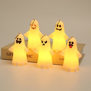 Wholesale Mini Ghost Wooden Battery Operated <b>LED</b> Hanging <b>Lights</b> <b>Night</b> Lamp Indoor Thanksgiving Holiday Decoration - Product Image 2