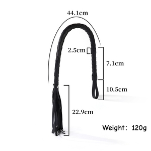 Fouet en cuir tressé SM de 85 cm pour jeux BDSM, accessoires de retenue pour jeux adultes - Product Image 2