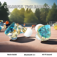 Earphone Stereo modis kualitas tinggi earbud Amber Resin dengan kepala Earphone Mmcx, kabel Headphone dapat dipisahkan