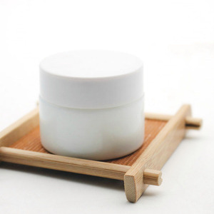 20g 30g 50g 100g creme porcelain Ceramic packaging Cream Opal White Glass Cosmetic Jars with white Plastic Lid