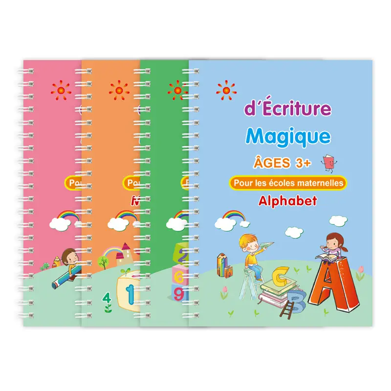 3d French Groove Magic Practice Copybook Kinderbuch Lern nummern Französische Buchstaben Kalligraphie Schreiben von Übungs büchern