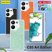 Precio de Fábrica al por Mayor, Nuevo Teléfono Inteligente C20 Art Edition Original, Versión Global 5G, con Parte Trasera de Cuero Genuino, Pantalla de 7.3 Pulgadas