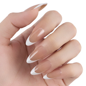 <span class=keywords><strong>Uñas</strong></span> Postizas al por Mayor, Color Marrón Nude, <span class=keywords><strong>Uñas</strong></span> Artificiales, <span class=keywords><strong>Uñas</strong></span> Francesas, Forma Almendrada, Reutilizables, Acrílicas - Product Image 2