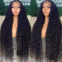 Perruque de cheveux humains indiens bruts 13X6 avec dentelle frontale, perruques frontales en dentelle pour cheveux humains en gros, perruques de cheveux humains bouclés profonds de 30 pouces