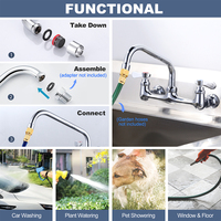 Accessoires de cuisine et salle de bain multifonctions, murale, cuisine commerciale utilitaire évier à linge 8 pouces robinet mitigeur de cuisine