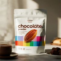 Sac d'emballage en poudre refermable personnalisé Pochette debout de qualité comestible avec fond surdy pour poudre de cacao Poudre de matcha