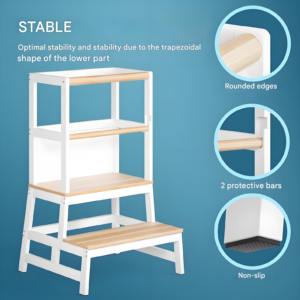 Usine personnalisée bois enfants aide de cuisine marcheur aide Moore apprentissage tour enfant escabeau haute qualité bébé meubles en bois - Product Image 3