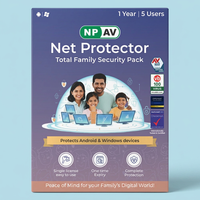 Net Protector Total Family Security Pack 5 Users 1 Year Multi Device Digital Security Software For Home And Family