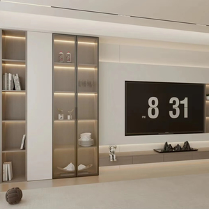 Hiện đại tối giản TV tường hệ thống tùy chỉnh đầy đủ tường Tủ lưu trữ cho phòng khách toàn bộ nhà giải pháp - Product Image 3