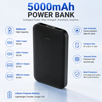 Power Bank Mini Portabel 5000mAh Harga Murah, Charger Baterai Eksternal dengan Dual USB Output dan Layar LED
