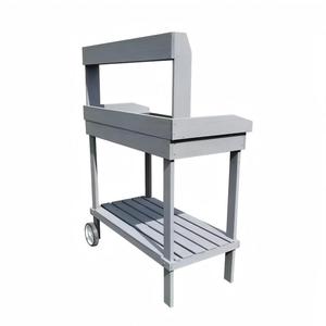 <span class=keywords><strong>Banc</strong></span> de jardinage mobile <span class=keywords><strong>en</strong></span> <span class=keywords><strong>bois</strong></span> <span class=keywords><strong>avec</strong></span> tiroir, roulettes et plateau de plantation, poste de travail extérieur pour la plantation <span class=keywords><strong>avec</strong></span> étagère de rangement - Product Image 3