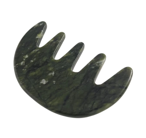 Xiuyan หวีหินหยกสีเขียวเข้มหวีนวดหนังศีรษะ - Product Image 1