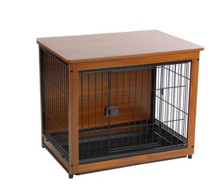 <span class=keywords><strong>Pet</strong></span> Lồng chó Crate mềm Dog cửa trượt đồ nội thất phong cách gỗ dây gỗ <span class=keywords><strong>Pet</strong></span> Home House trong nhà mộc mạc cũi cho chó Crate - Product Image 3