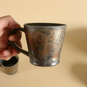 แก้วกาแฟเซรามิกเคลือบด้าน ดีไซน์ย้อนยุค สำหรับใช้ในบ้าน สีพื้น - Product Image 2