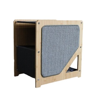 ต้นไม้แมวไม้ 2 ชั้น ขนาด 28x56x66 ซม. พร้อมเสาข่วนและที่นอนสำหรับแมว - Product Image 5