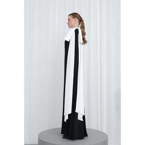 Elegante Vestido de Noche con Hombro Descubierto y Hiyab Desmontable, Silueta Ajustada, Color Polvo, Vestido Formal para Mujer - Product Image 2