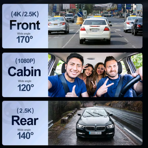 กล้องติดรถยนต์แบบซ่อน 1080P HD เลนส์คู่ สำหรับรถยนต์ Volkswagen กล้องบันทึกภาพ DVR พร้อม WiFi ระบบมองเห็นในเวลากลางคืนแบบ Super Night Vision กล้องหน้า/หลัง รับประกัน 1 ปี - Product Image 2