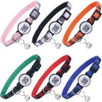 Collier de sécurité réglable pour chat et chien avec QR code intelligent pour profil en ligne et contact d'urgence – Étiquette d'identification pour animaux de compagnie