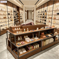 Vitrine d'îlot de vente au détail personnalisable avec éclairage LED robuste et écologique pour bijoux et accessoires capillaires, couleur personnalisable