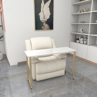 Pratique moderne en bois double blanc éclairé petite table de manucure et ensemble de chaises table à ongles