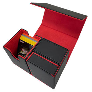 Caja de Almacenamiento de Cartas de Juego de Mesa de Cuero Negro a Cuadros Personalizada, Envío Rápido, Disponible en Stock, Capacidad para Más de 100 Cartas, Ecológica, TCG - Product Image 6