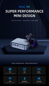 Mini PC de Escritorio Personalizado con Logotipo, Intel Tiger Lake I5 1135G7 <span class=keywords><strong>NUC</strong></span>, 10 Núcleos, RAM DDR4, Almacenamiento SSD+HDD, Enchufe AU, Yutemini - Product Image 2