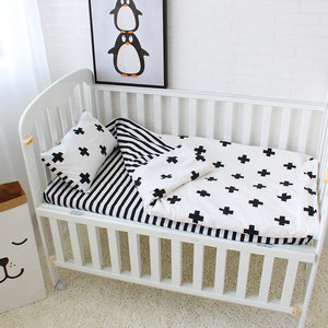 Couleur unie bio 100% coton doux <span class=keywords><strong>garçon</strong></span> fille bébé couverture <span class=keywords><strong>couette</strong></span> <span class=keywords><strong>housse</strong></span> <span class=keywords><strong>de</strong></span> coussin 3 pièces ensemble <span class=keywords><strong>de</strong></span> literie <span class=keywords><strong>de</strong></span> lit - Product Image 4