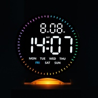 Jam Alarm LED Elektronik Baru Multi-Fungsi (Lampu Malam Jarum Detik Berjalan) Termometer Kalender Desain Minimalis Modern