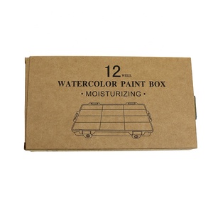 BECOL Offre Spéciale-Palette vide en <span class=keywords><strong>plastique</strong></span> 12 puits, grande boîte de peinture aquarelle, Palette de peinture vide pour peinture d'artiste - Product Image 6