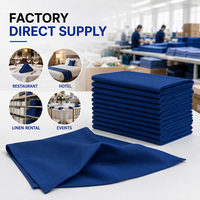 Serviettes en polyester filé réutilisables bleu roi classiques 20x20 pouces 240GSM, lavables, pour hôtels et restaurants, linge de table professionnel, direct usine