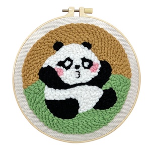 Kit de broderie au point piqué en polyester fait main pour débutants, ensemble animal panda personnalisé XIXI avec instructions - Product Image 5