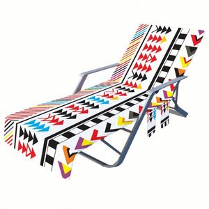 Housse de chaise longue de piscine en microfibre éponge personnalisée avec logo pour hôtel, chaise longue de plage, serviette de chaise longue - Product Image 3