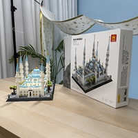 Wange 5251 Blocs de construction de la Mosquée Bleue, modèle emblématique de l'icône d'Istanbul, jouets islamiques pour musulmans