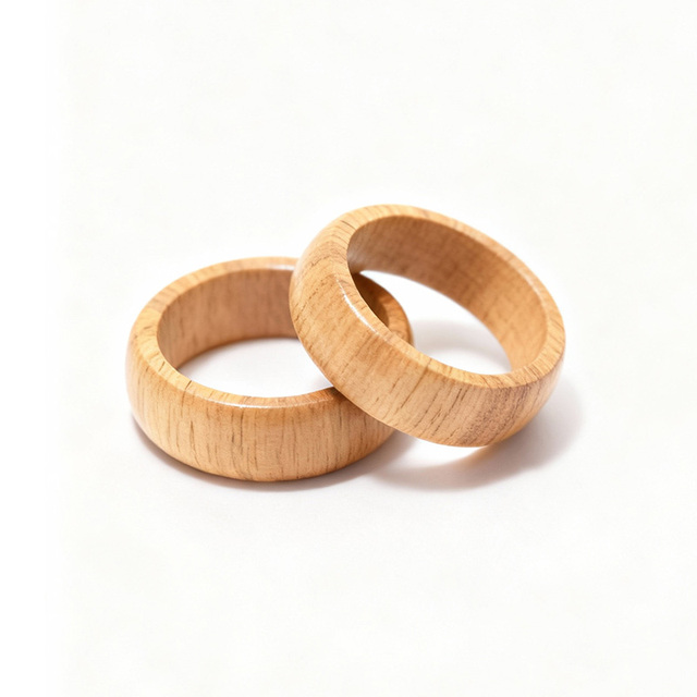 Customizable NFC Wooden Ring Hypoallergenic Solid Wood Business Card Mini Tag 13.56MHz RFID with NFC Chip