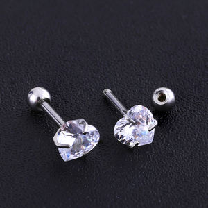 Conjunto de 4 pendientes de anillo de cartílago de acero inoxidable de 18G, joyería de <span class=keywords><strong>Piercing</strong></span> de circón Helix Tragus <span class=keywords><strong>Daith</strong></span> para mujeres y niñas, boda <span class=keywords><strong>Daith</strong></span> - Product Image 6