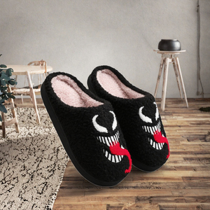 Chaussons d'hiver personnalisables légers et imperméables en peluche douce avec semelle extérieure en TPR, motif animal pour femme - Product Image 2