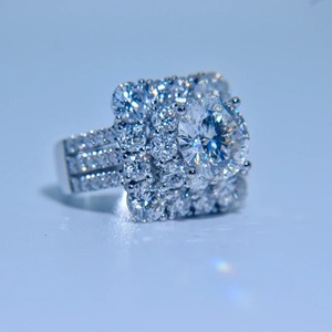 แหวนเพชรคุณภาพสูงสำหรับงานหมั้นและงานแต่งงาน เพชร VVS รับรองโดย IGI แหวนเพชรเงินแท้ S925 สำหรับผู้หญิง ขนาดปรับได้ตามสั่ง - Product Image 1