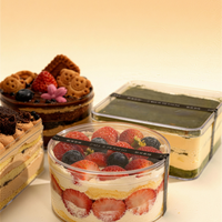 Boîte en plastique PS de qualité alimentaire rectangulaire de 400 ml et 1 mm d'épaisseur, pour boulangerie, pour biscuits, tiramisu, vente en gros en Chine, Wanherong