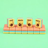 Tuiles de Mahjong Peintes à la Main avec Précision, Thème Nautique, Teinte Menthe Américaine, en Acrylique, pour Jeu de Table Vacances en Bord de Mer