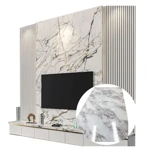 100% Recyclable Faux Marble Solid Plastic UV Marble Sheet PVC 3D PVC Marble Sheets Flex