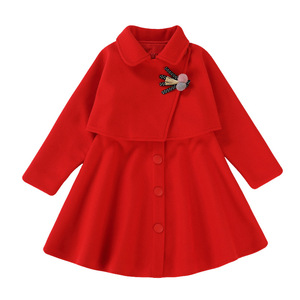 Nouvelle <span class=keywords><strong>robe</strong></span> sans manches en laine rouge de style coréen, ensemble de vêtements 3 pièces, <span class=keywords><strong>robe</strong></span> en laine d'<span class=keywords><strong>hiver</strong></span> pour bébés filles - Product Image 3