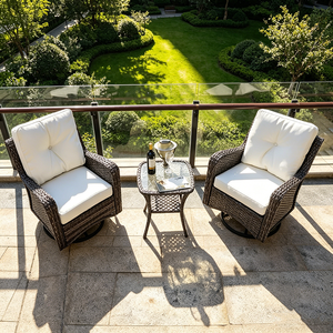 All-Weather UV-Resistant Outdoor Swivel Rocker <strong>Chair</strong> - <strong>High</strong> <strong>Back</strong> 360 Degree Patio Rocking <strong>Chair</strong> Set for <strong>Garden</strong> &amp; Villa - Product Image 1
