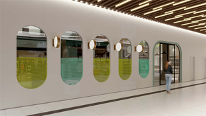 Tienda médica Diseño de muebles Soporte de exhibición de farmacia Góndola Metal dorado Vidrio templado Farmacia Estante de exhibición con mostrador - Product Image 4