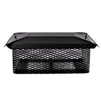 Capuchon de cheminée à conduit unique en acier galvanisé noir personnalisé en usine avec bouchon de cheminée en maille 3/4 "CA 5/8" MESH