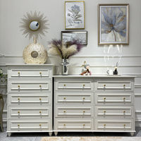 Armoire de rangement à cinq tiroirs en bois massif de style américain, grande capacité, durable, design simple, minimaliste et moderne, salon, chambre à coucher