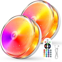 Lumière d'ambiance pour la douche imperméable, lampe à changement de couleur rechargeable magnétique
