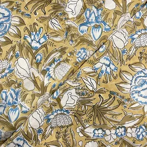 Tela de Voile de Algodón con Estampado Floral de 44 Pulgadas |   Textil de Algodón Indio Teñido a Mano |   Tela Ligera y Suave para Vestidos - Product Image 6